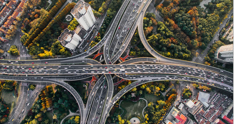 traffic on highway interchange used for aadt calculation