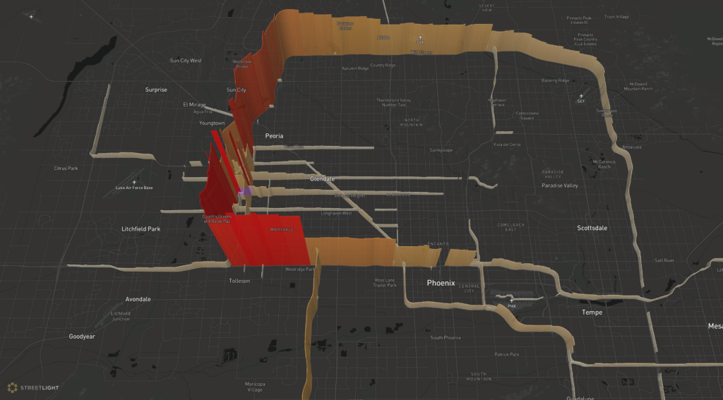 top routes analysis for state farm stadium event traffic